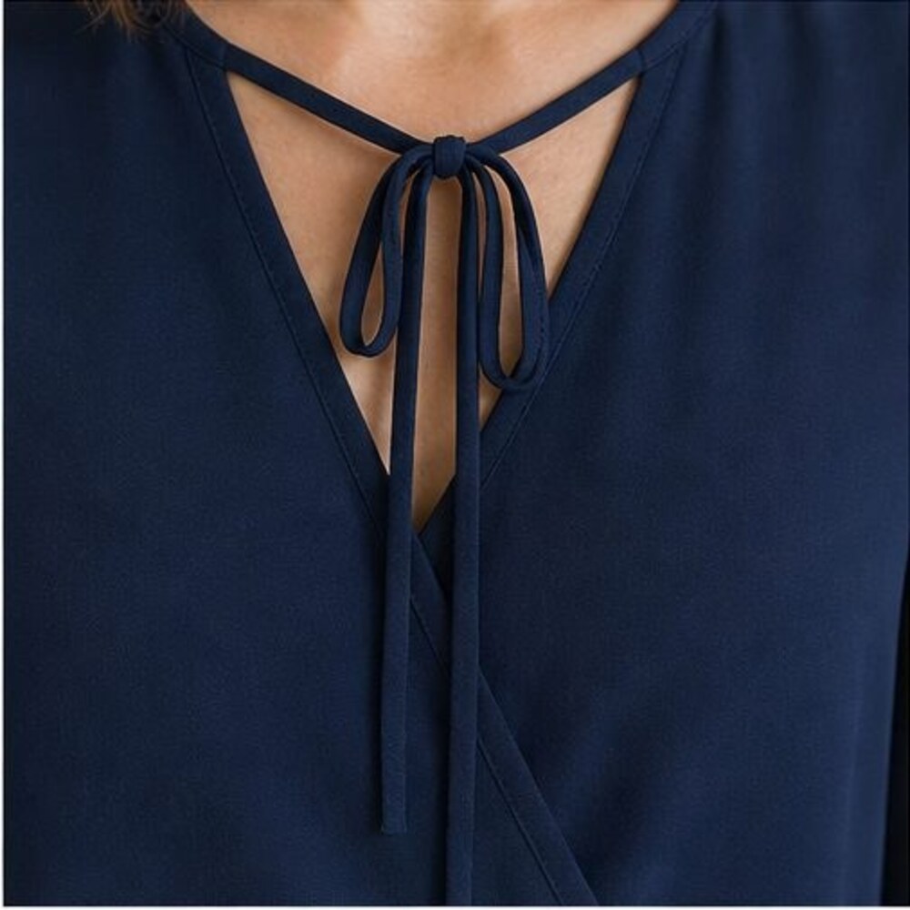 Navy Ruffle Blouse - Picture 4 of 6